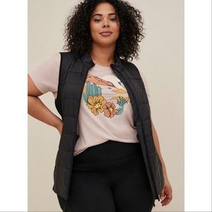 Torrid NWT Happy Camper Puffer Vest - Black